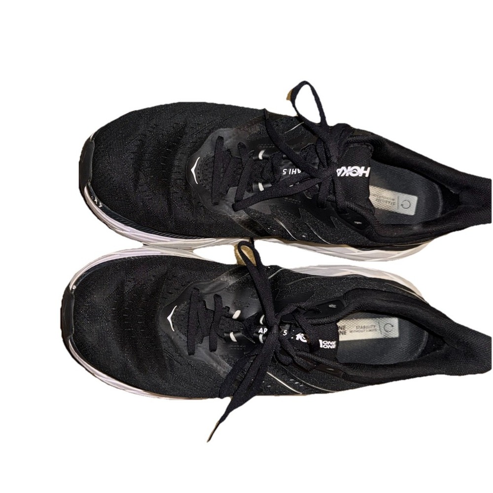 Hoka One One Arahi 5 Wide Mens Running Sneakers Size 12.5 2E Black And White - Picture 2 of 11